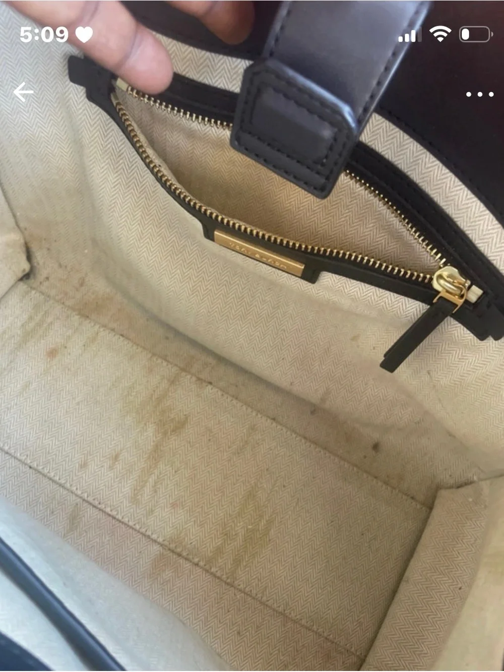 Tory Burch Black Leather Embossed Logo Tote